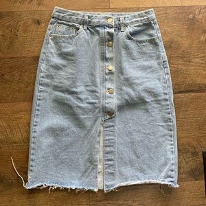Classic Blue Denim Pencil Skirt